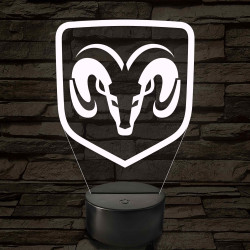 Dodge logó – 7 színű, színváltós LED lámpa