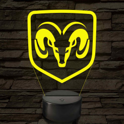 Dodge logó – 7 színű, színváltós LED lámpa