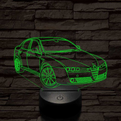 Alfa Romeo 159 autó 7 színű 3D led lámpa