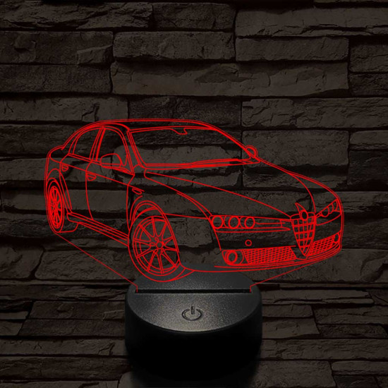 Alfa Romeo 159 autó 7 színű 3D led lámpa