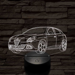 Alfa Romeo Giulietta autó 7 színű 3D led lámpa