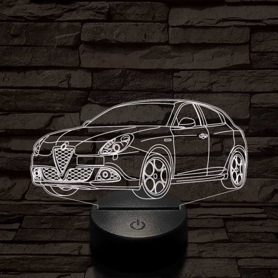 Alfa Romeo Giulietta autó 7 színű 3D led lámpa