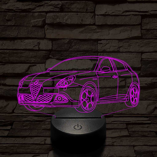 Alfa Romeo Giulietta autó 7 színű 3D led lámpa