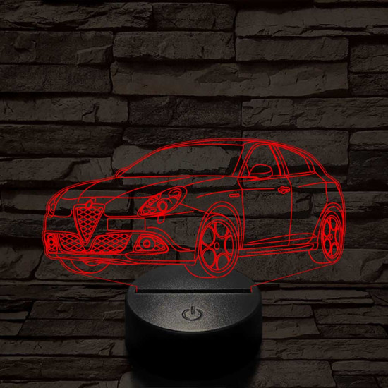Alfa Romeo Giulietta autó 7 színű 3D led lámpa