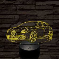 Alfa Romeo Giulietta autó 7 színű 3D led lámpa