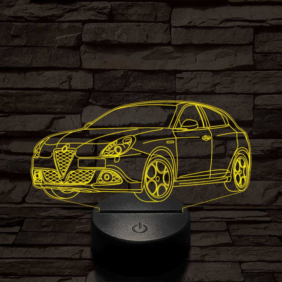 Alfa Romeo Giulietta autó 7 színű 3D led lámpa