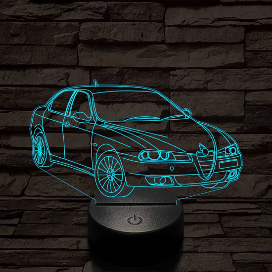 Alfa Romeo 156 autó 7 színű 3D led lámpa