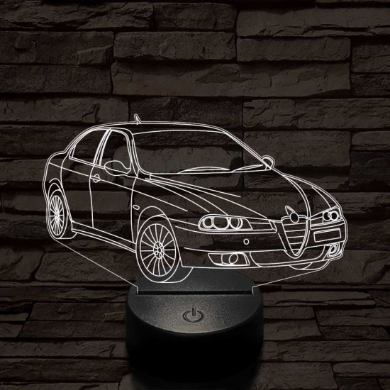 Alfa Romeo 156 autó 7 színű 3D led lámpa