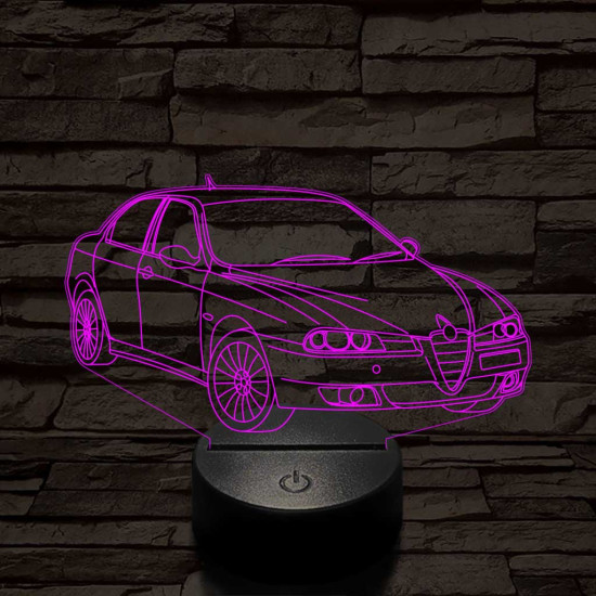 Alfa Romeo 156 autó 7 színű 3D led lámpa