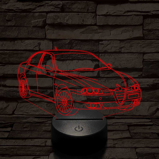 Alfa Romeo 156 autó 7 színű 3D led lámpa