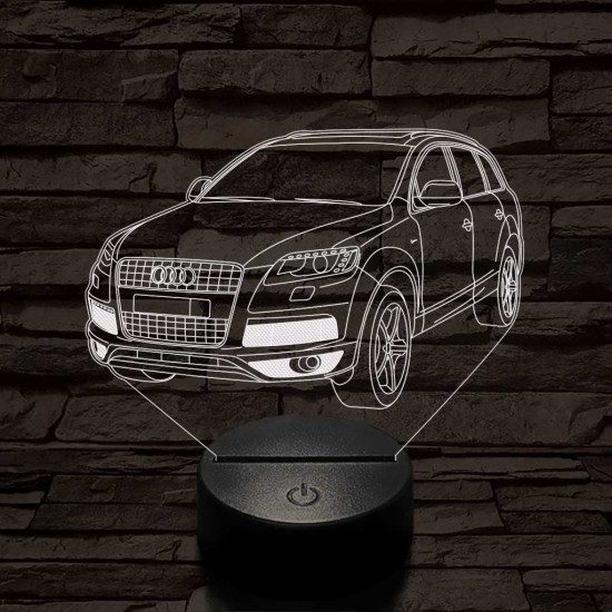 Audi Q7 autó 7 színű 3D led lámpa