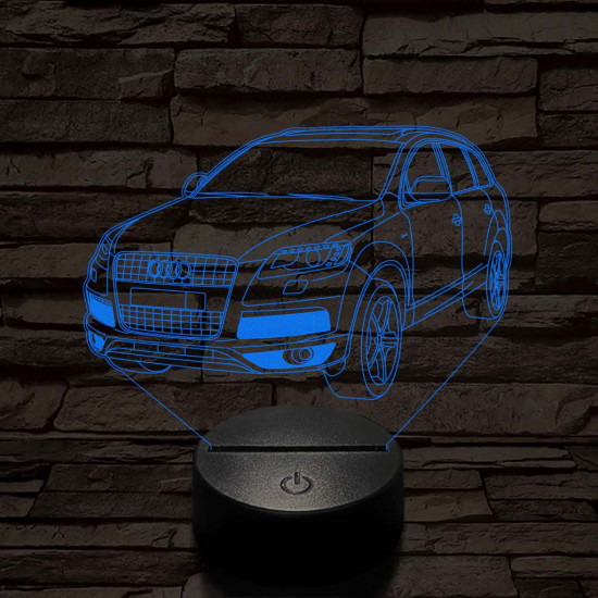 Audi Q7 autó 7 színű 3D led lámpa