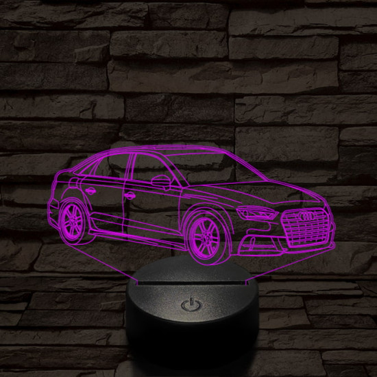 Audi TT autó 7 színű 3D led lámpa