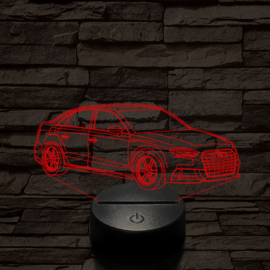 Audi TT autó 7 színű 3D led lámpa