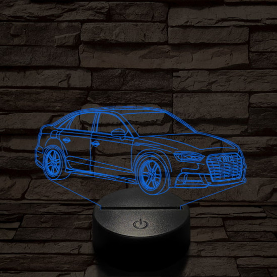 Audi TT autó 7 színű 3D led lámpa