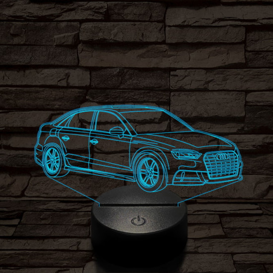 Audi TT autó 7 színű 3D led lámpa