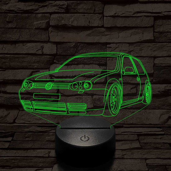 Sportos Volkswagen Golf 6 színű 3D led lámpa