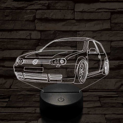 Sportos Volkswagen Golf 6 színű 3D led lámpa