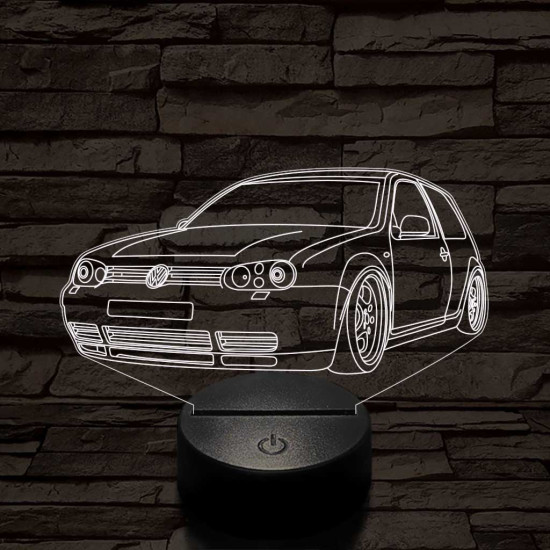 Sportos Volkswagen Golf 6 színű 3D led lámpa