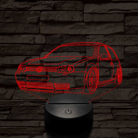 Sportos Volkswagen Golf 6 színű 3D led lámpa