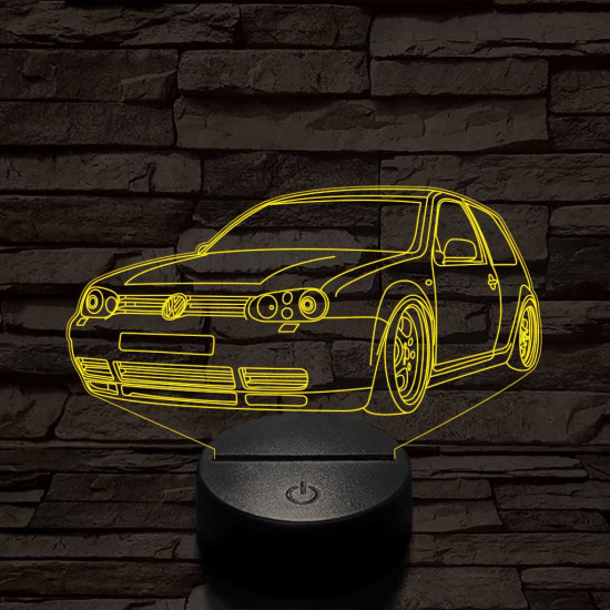 Sportos Volkswagen Golf 6 színű 3D led lámpa