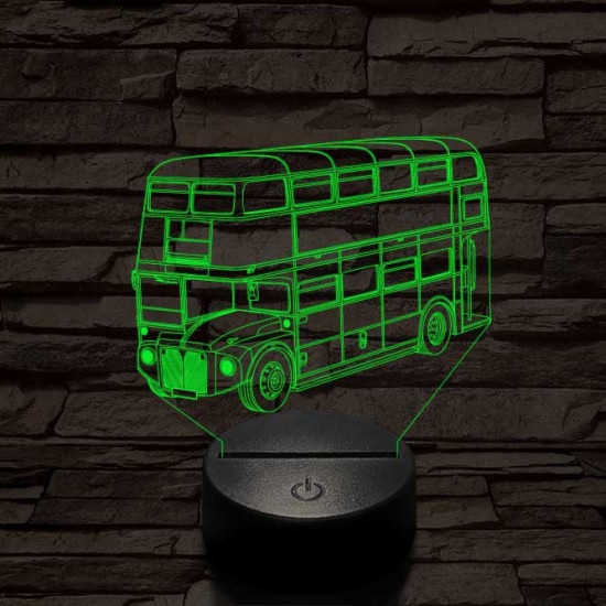Dupla szintes busz 7 színű 3D led lámpa