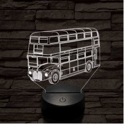 Dupla szintes busz 7 színű 3D led lámpa