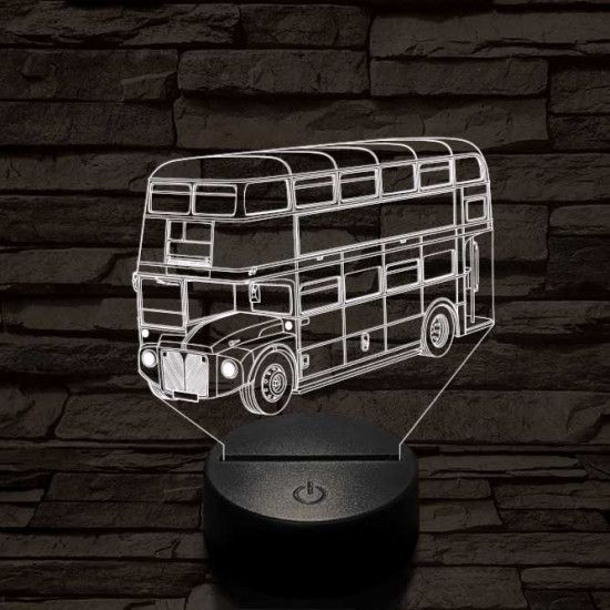 Dupla szintes busz 7 színű 3D led lámpa