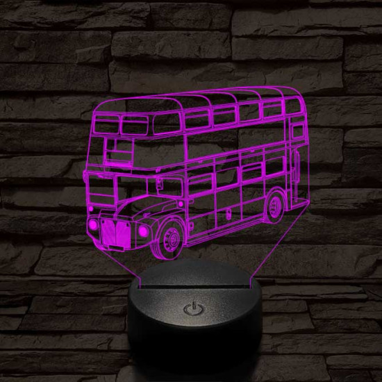 Dupla szintes busz 7 színű 3D led lámpa