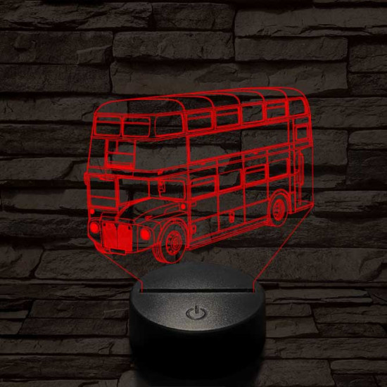 Dupla szintes busz 7 színű 3D led lámpa