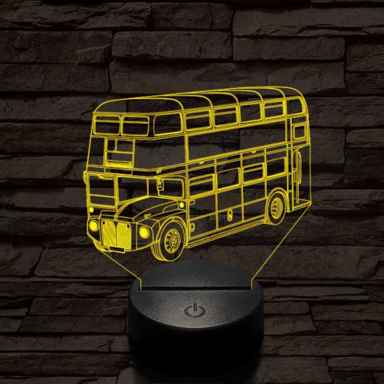 Dupla szintes busz 7 színű 3D led lámpa