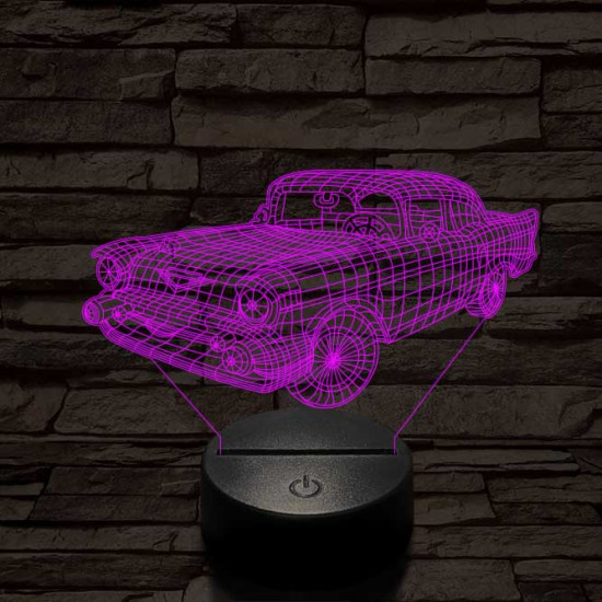 1958 Chevrolet Impala 7 színű 3D led lámpa