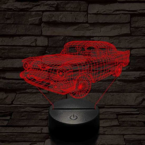 1958 Chevrolet Impala 7 színű 3D led lámpa