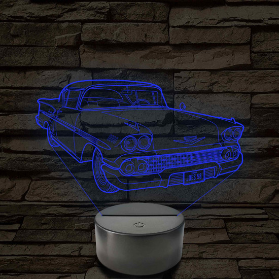 1958 Chevrolet Impala 7 színű 3D led lámpa