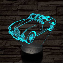 Old timer cabrio 7 színű 3D led lámpa