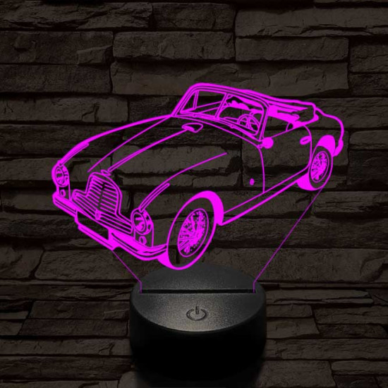Old timer cabrio 7 színű 3D led lámpa