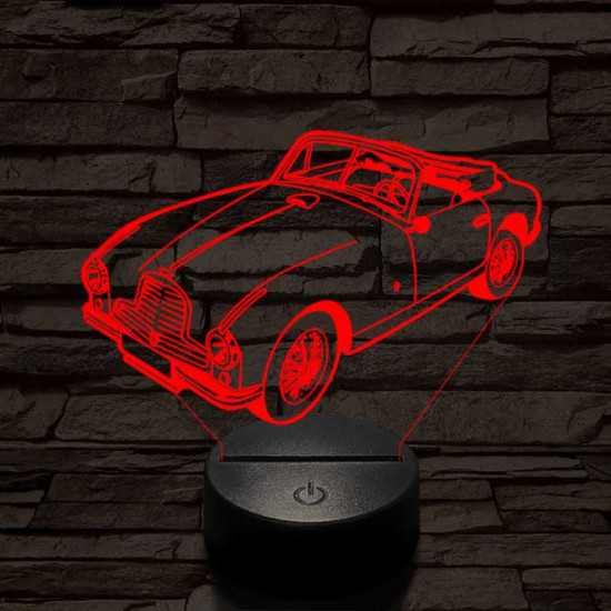 Old timer cabrio 7 színű 3D led lámpa