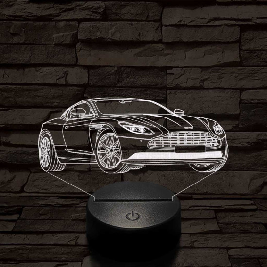 Aston Martin DB11 v12  7 színű 3D led lámpa