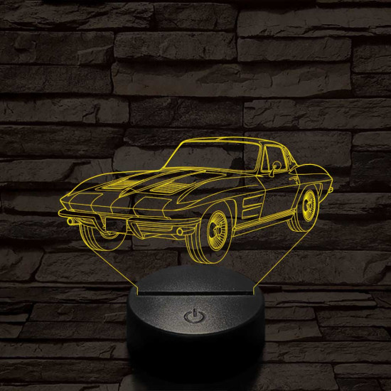 Chevrolet Corvette C2 7 színű 3D led lámpa