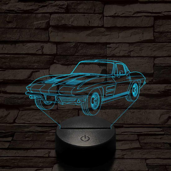 Chevrolet Corvette C2 7 színű 3D led lámpa
