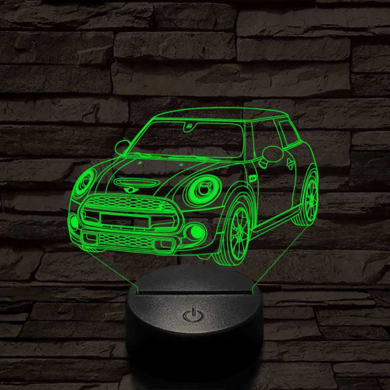 Mini Cooper 2014 7 színű  3D led lámpa