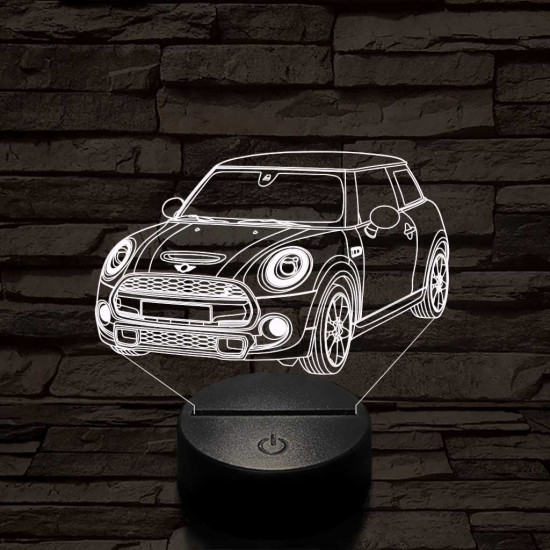 Mini Cooper 2014 7 színű  3D led lámpa