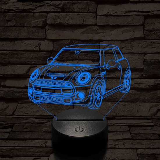 Mini Cooper 2014 7 színű  3D led lámpa