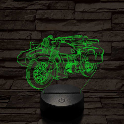 Oldalkocsis-motor  7 színű 3D led lámpa