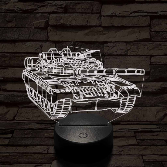Tank szemből 7 színű 3D led lámpa