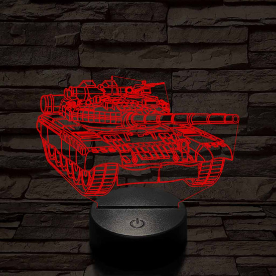 Tank szemből 7 színű 3D led lámpa