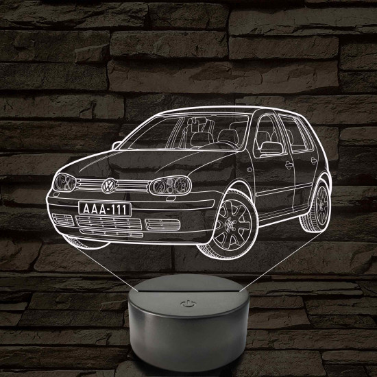 Volkswagen Golf 4 - 7 színű 3D led lámpa