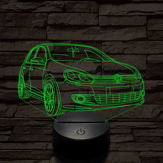 Volkswagen Golf Mk6 7 színű 3D led lámpa