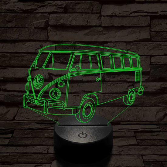 Volkswagen Kombi 7 színű 3D led lámpa