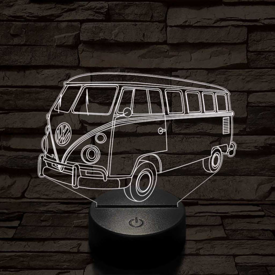 Volkswagen Kombi 7 színű 3D led lámpa